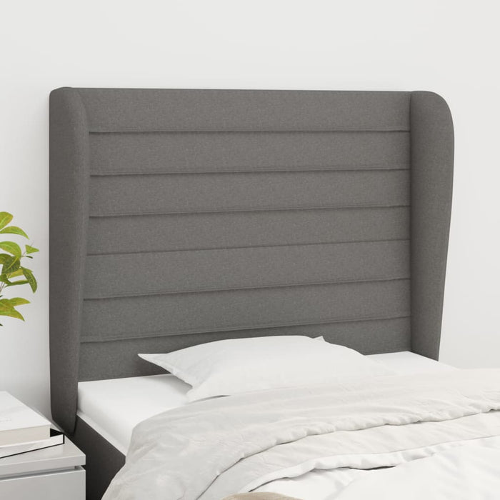 Tăblie de pat cu aripioare gri închis 93x23x118/128 cm textil - WALTI WALTI