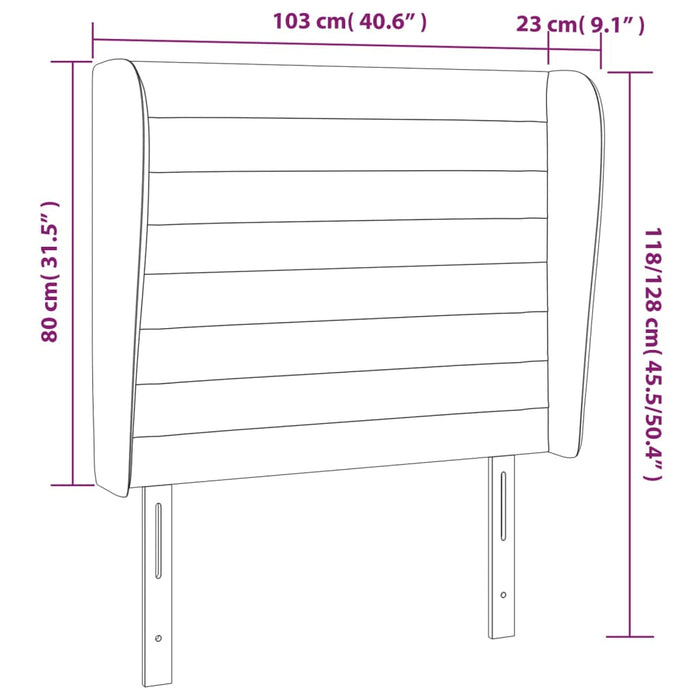 Tăblie de pat cu aripioare gri închis 103x23x118/128 cm textil - WALTI WALTI