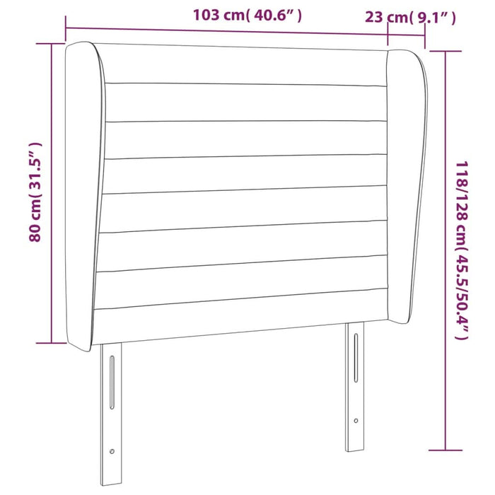 Tăblie de pat cu aripioare, negru, 103x23x118/128 cm, textil - WALTI WALTI
