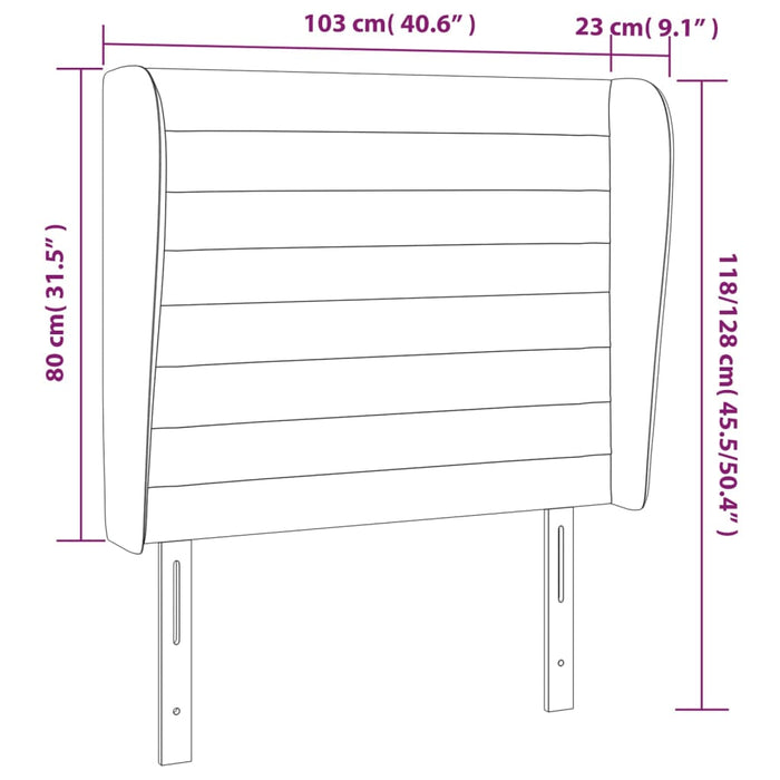 Tăblie de pat cu aripioare, albastru, 103x23x118/128 cm, textil - WALTI WALTI