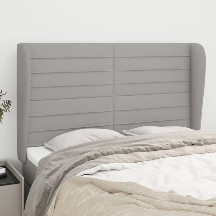 Tăblie de pat cu aripioare gri deschis 147x23x118/128 cm textil - WALTI WALTI