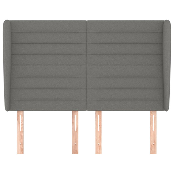 Tăblie de pat cu aripioare gri închis 147x23x118/128 cm textil - WALTI WALTI