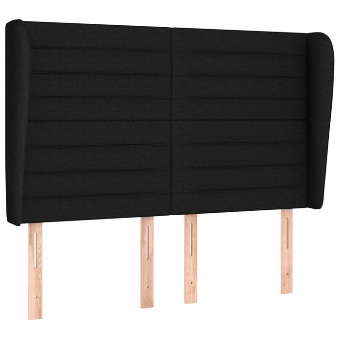 Tăblie de pat cu aripioare, negru, 147x23x118/128 cm, textil - WALTI WALTI