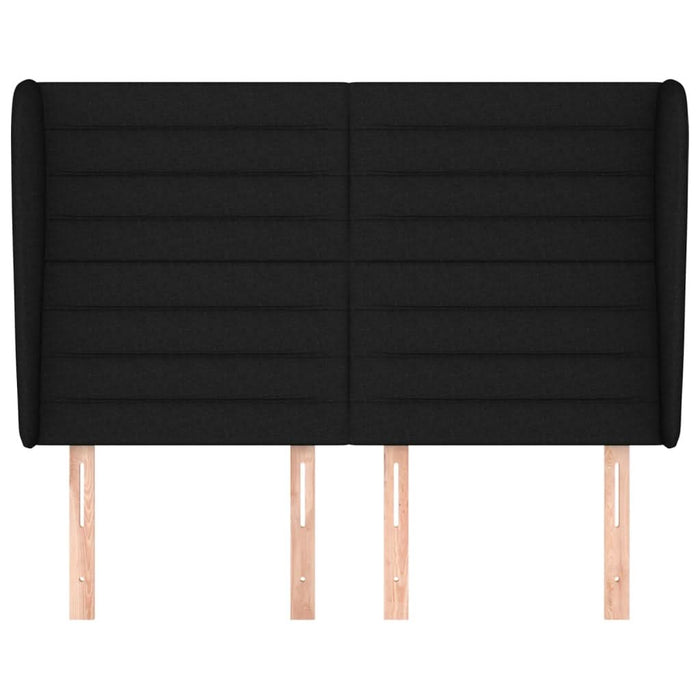 Tăblie de pat cu aripioare, negru, 147x23x118/128 cm, textil - WALTI WALTI