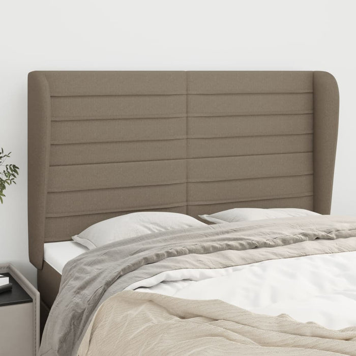 Tăblie de pat cu aripioare gri taupe 147x23x118/128 cm textil WALTI