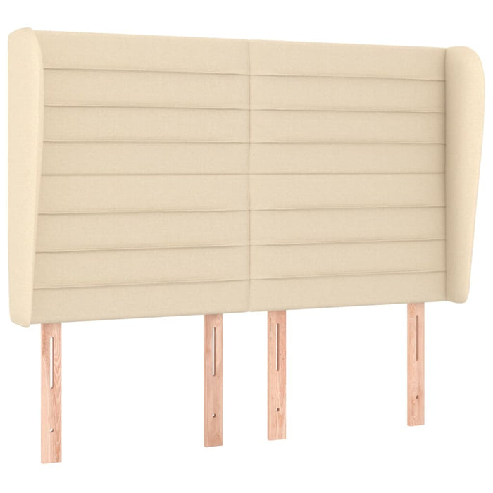 Tăblie de pat cu aripioare, crem, 147x23x118/128 cm, textil WALTI