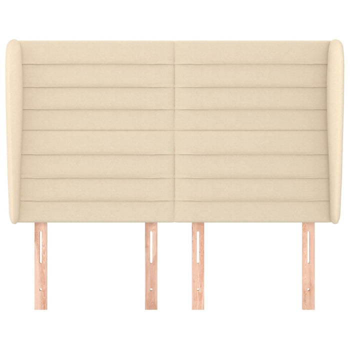 Tăblie de pat cu aripioare, crem, 147x23x118/128 cm, textil WALTI