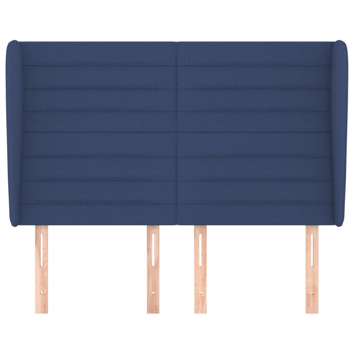 Tăblie de pat cu aripioare, albastru, 147x23x118/128 cm, textil - WALTI WALTI
