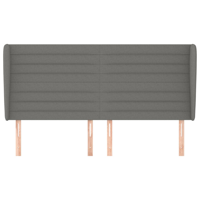 Tăblie de pat cu aripioare gri închis 163x23x118/128 cm textil - WALTI WALTI