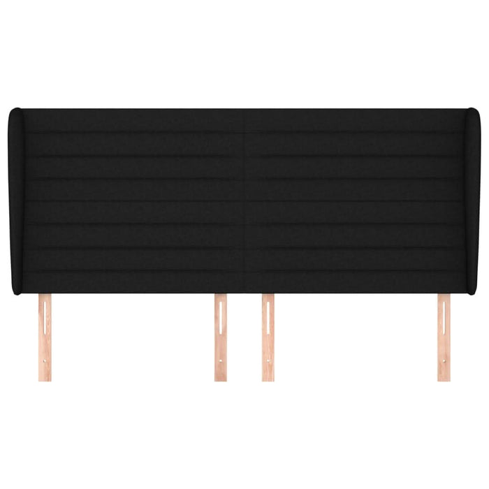 Tăblie de pat cu aripioare, negru, 163x23x118/128 cm, textil - WALTI WALTI