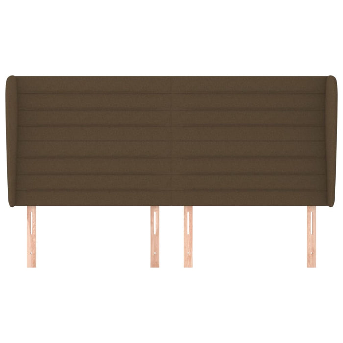 Tăblie de pat cu aripioare maro închis 163x23x118/128 cm textil WALTI