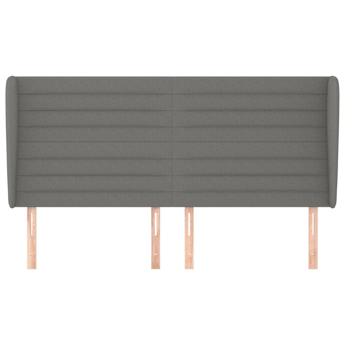 Tăblie de pat cu aripioare gri închis 183x23x118/128 cm textil - WALTI WALTI