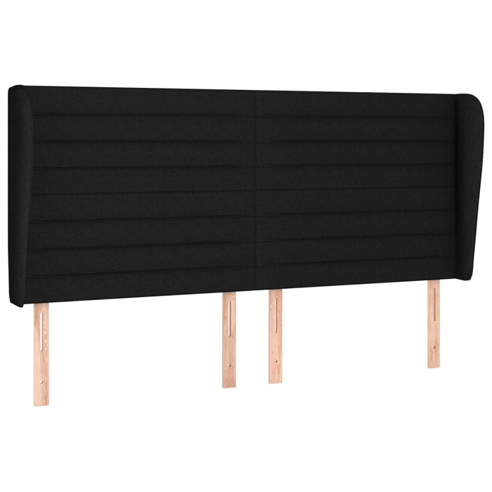 Tăblie de pat cu aripioare, negru, 183x23x118/128 cm, textil - WALTI WALTI