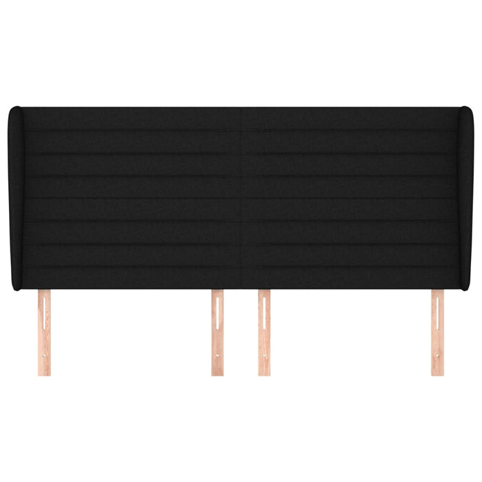 Tăblie de pat cu aripioare, negru, 183x23x118/128 cm, textil - WALTI WALTI