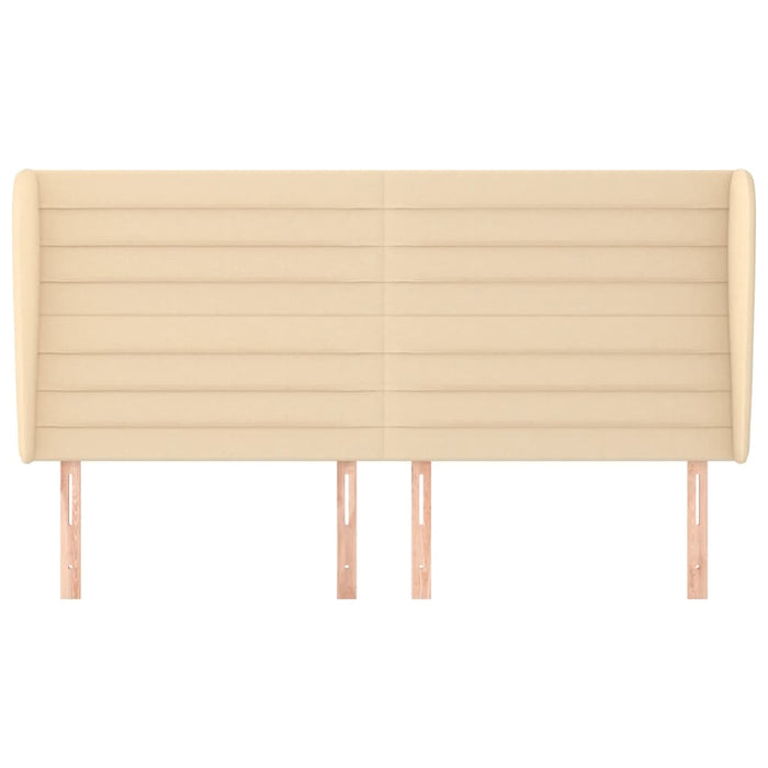 Tăblie de pat cu aripioare, crem, 183x23x118/128 cm, textil - WALTI WALTI