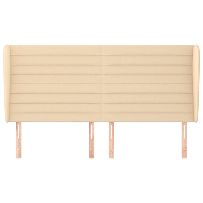 Tăblie de pat cu aripioare, crem, 203x23x118/128 cm, textil - WALTI WALTI