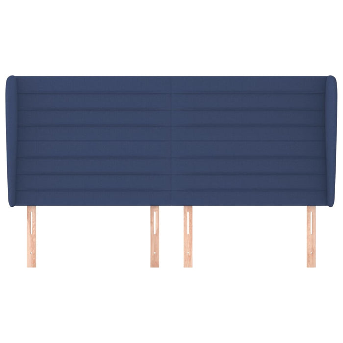 Tăblie de pat cu aripioare, albastru, 203x23x118/128 cm, textil - WALTI WALTI
