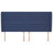 Tăblie de pat cu aripioare, albastru, 203x23x118/128 cm, textil - WALTI WALTI