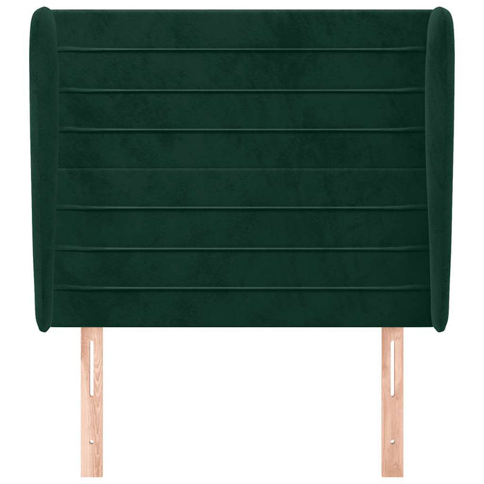 Tăblie pat cu aripioare verde închis 83x23x118/128 cm catifea WALTI