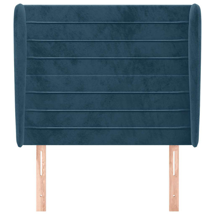 Tăblie pat cu aripioare albastru închis 83x23x118/128cm catifea WALTI