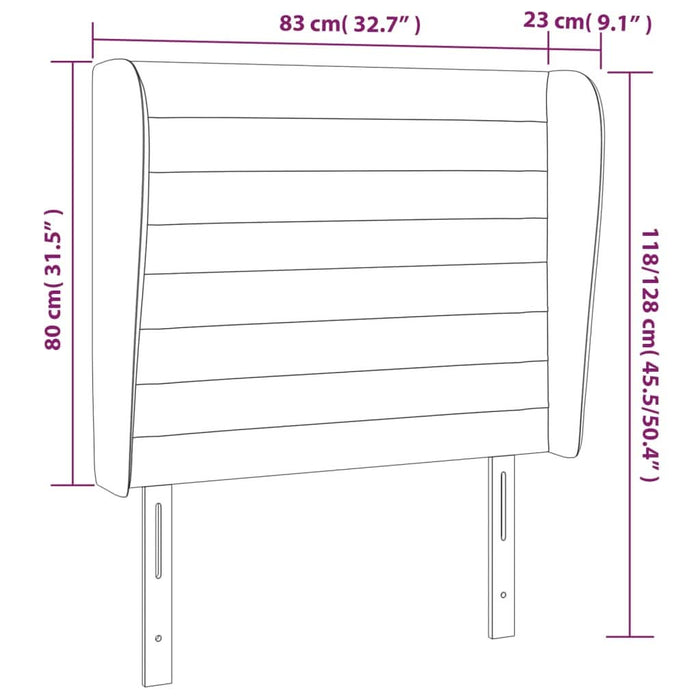 Tăblie de pat cu aripioare, roz, 83x23x118/128 cm, catifea - WALTI WALTI
