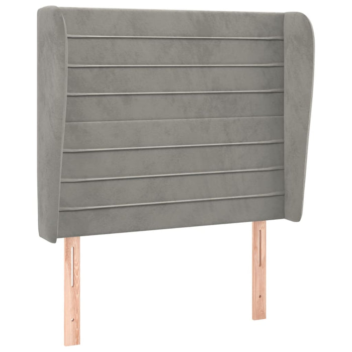 Tăblie de pat cu aripioare gri deschis 93x23x118/128 cm catifea WALTI