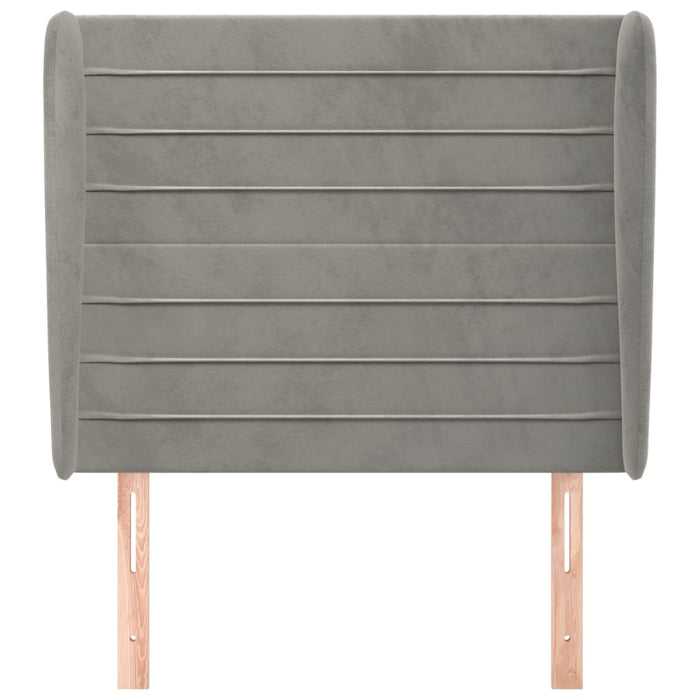 Tăblie de pat cu aripioare gri deschis 93x23x118/128 cm catifea WALTI