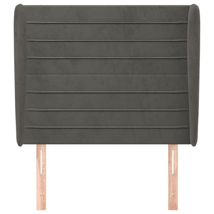 Tăblie de pat cu aripioare gri închis 93x23x118/128 cm catifea - WALTI WALTI