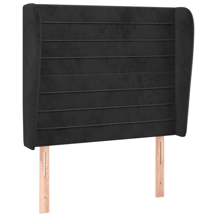 Tăblie de pat cu aripioare, negru, 93x23x118/128 cm, catifea - WALTI WALTI