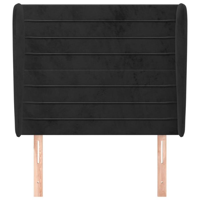 Tăblie de pat cu aripioare, negru, 93x23x118/128 cm, catifea - WALTI WALTI