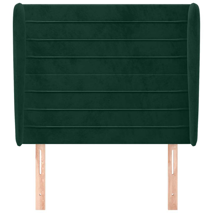 Tăblie pat cu aripioare verde închis 93x23x118/128 cm catifea WALTI