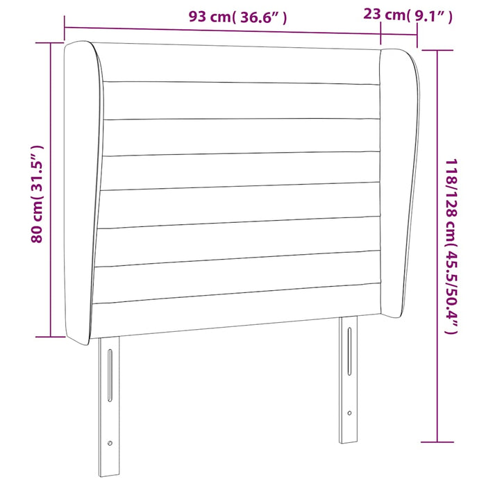 Tăblie pat cu aripioare verde închis 93x23x118/128 cm catifea WALTI
