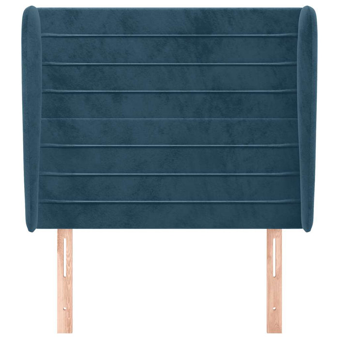 Tăblie pat cu aripioare albastru închis 93x23x118/128cm catifea WALTI