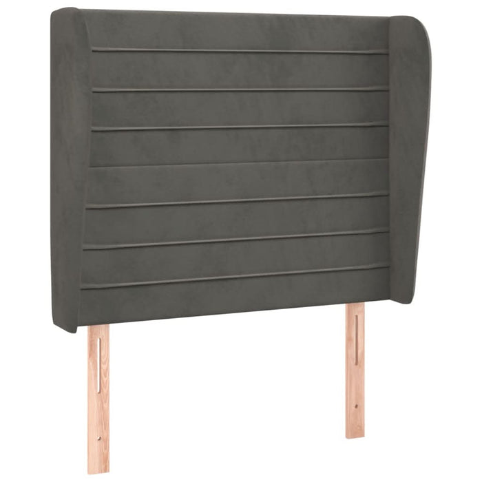 Tăblie de pat cu aripioare gri închis 103x23x118/128 cm catifea - WALTI WALTI