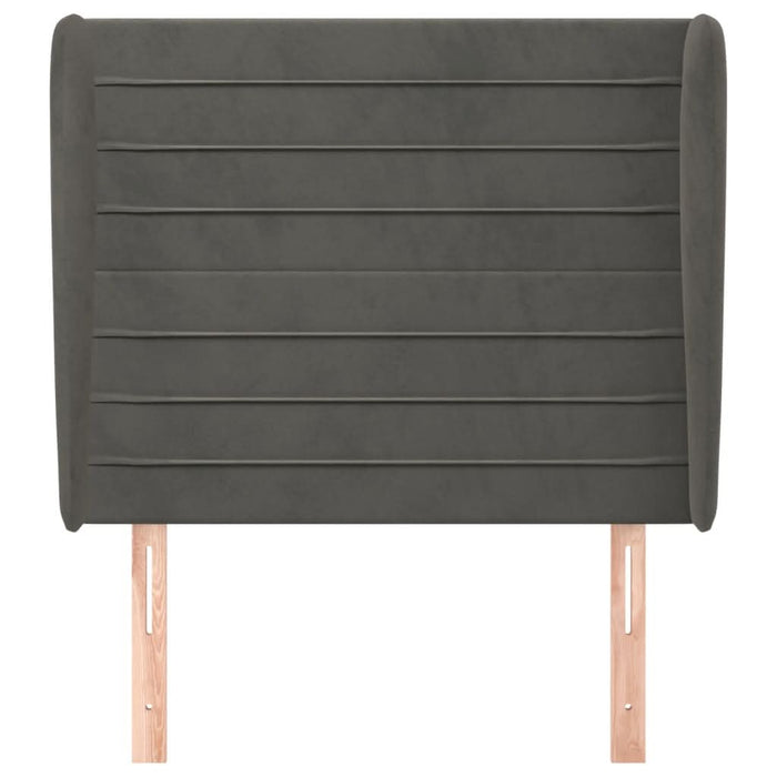 Tăblie de pat cu aripioare gri închis 103x23x118/128 cm catifea - WALTI WALTI