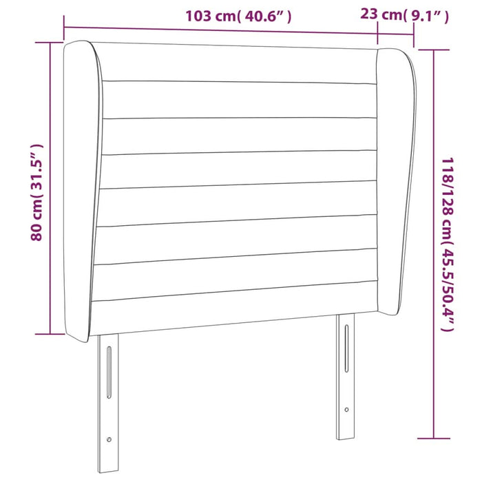 Tăblie de pat cu aripioare gri închis 103x23x118/128 cm catifea - WALTI WALTI