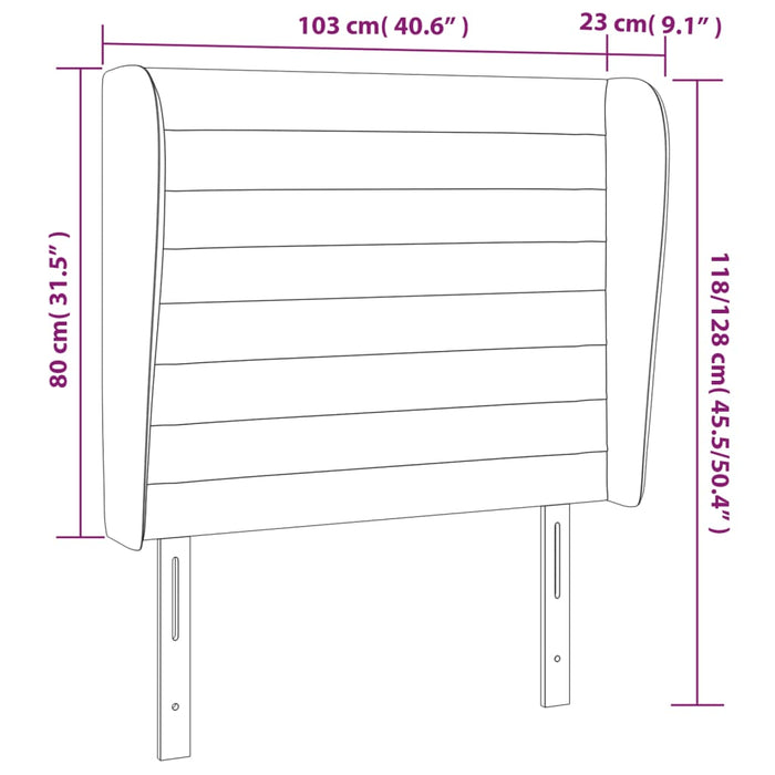 Tăblie pat cu aripioare verde închis 103x23x118/128 cm catifea - WALTI WALTI