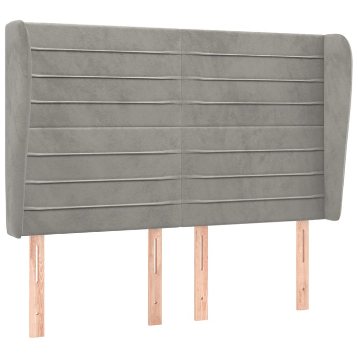 Tăblie de pat cu aripioare gri deschis 147x23x118/128cm catifea - WALTI WALTI