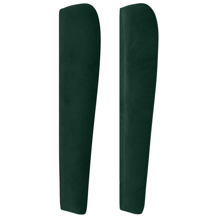 Tăblie pat cu aripioare verde închis 147x23x118/128 cm catifea WALTI