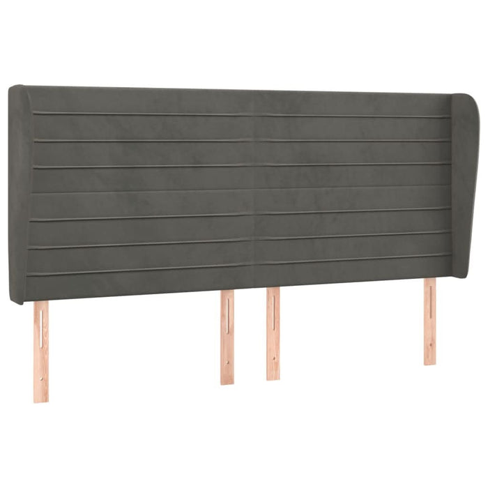Tăblie de pat cu aripioare gri închis 163x23x118/128 cm catifea - WALTI WALTI