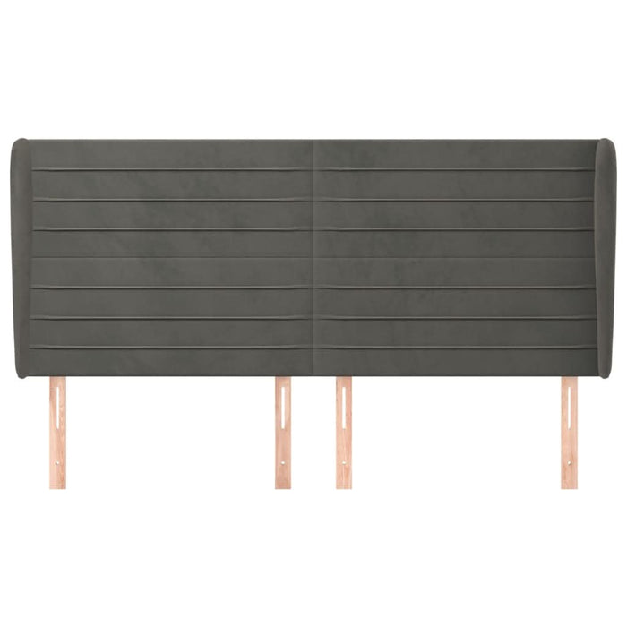 Tăblie de pat cu aripioare gri închis 163x23x118/128 cm catifea - WALTI WALTI