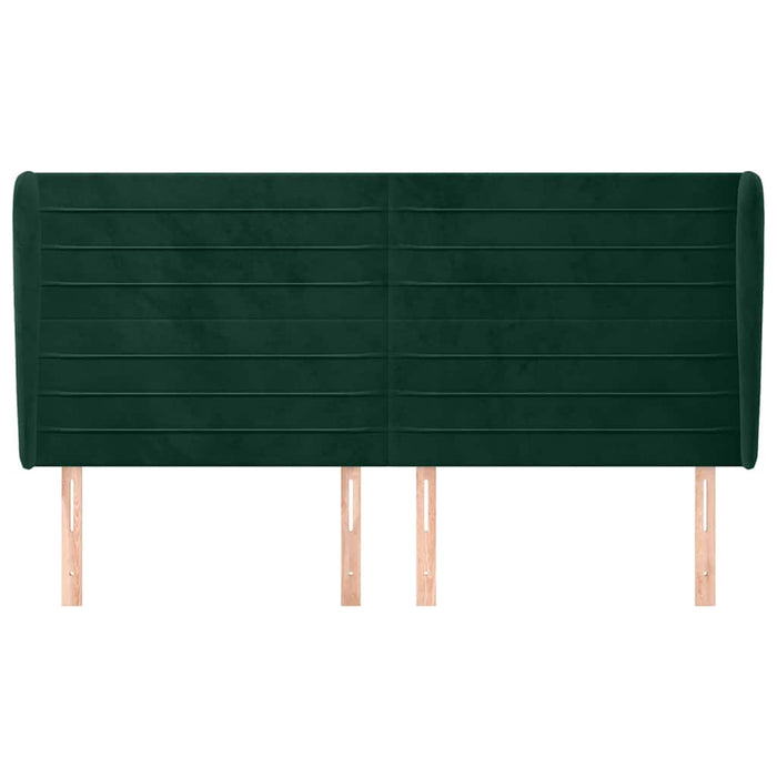 Tăblie pat cu aripioare verde închis 163x23x118/128 cm catifea WALTI
