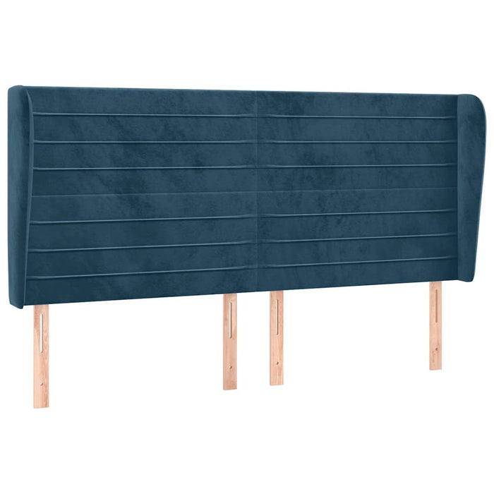 Tăblie pat cu urechi albastru închis 163x23x118/128 cm catifea - WALTI WALTI