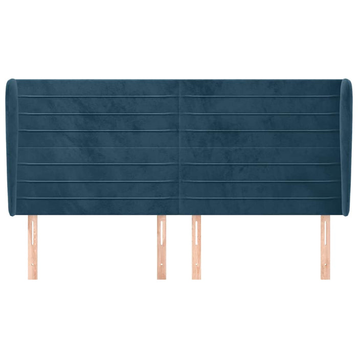 Tăblie pat cu urechi albastru închis 163x23x118/128 cm catifea - WALTI WALTI