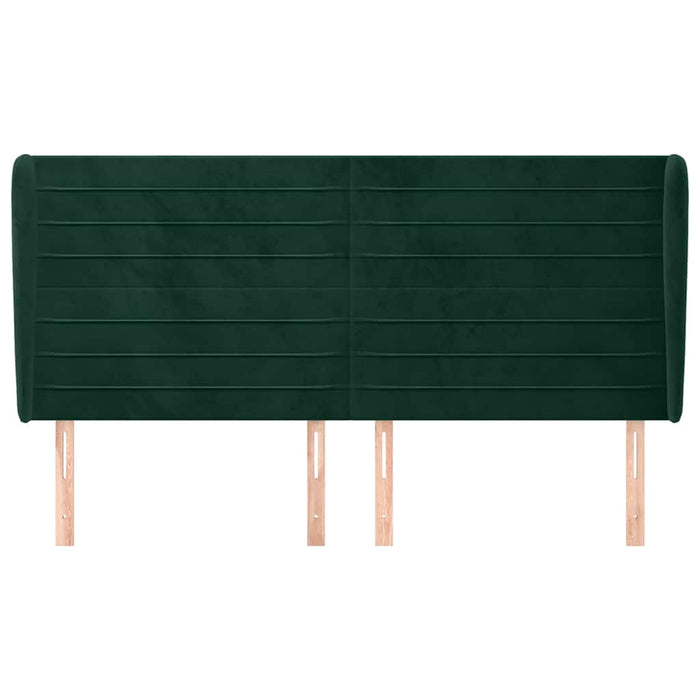 Tăblie pat cu aripioare verde închis 183x23x118/128 cm catifea WALTI