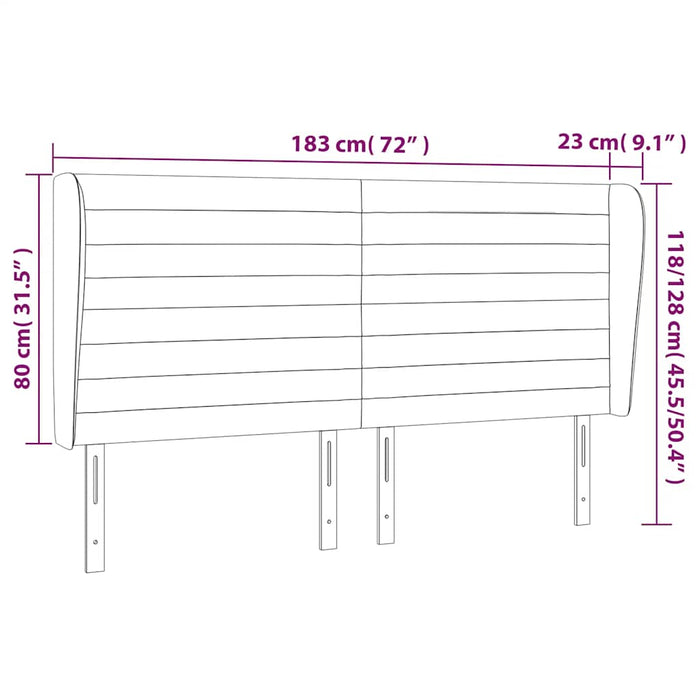 Tăblie pat cu urechi albastru închis 183x23x118/128 cm catifea - WALTI WALTI