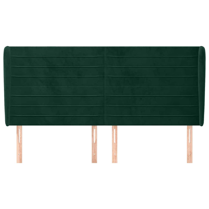 Tăblie pat cu aripioare verde închis 203x23x118/128cm catifea WALTI