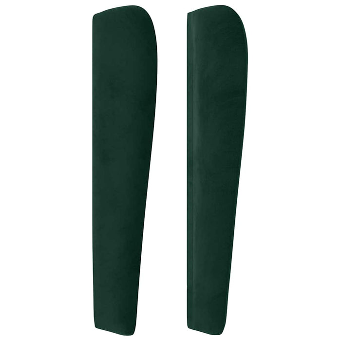 Tăblie pat cu aripioare verde închis 203x23x118/128cm catifea WALTI