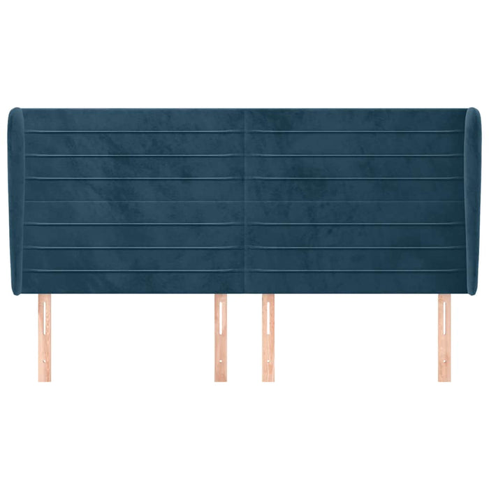 Tăblie pat cu urechi albastru închis 203x23x118/128 cm catifea - WALTI WALTI