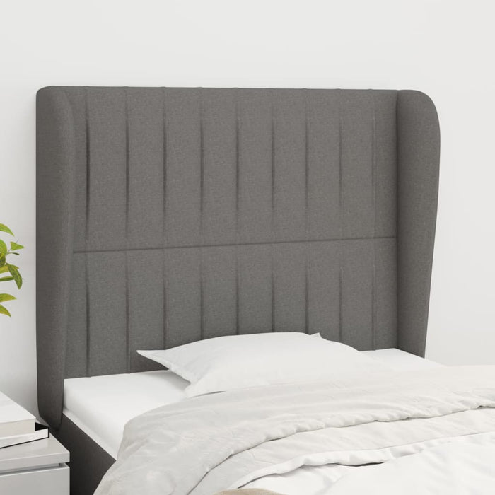 Tăblie de pat cu aripioare gri închis 93x23x118/128 cm textil - WALTI WALTI